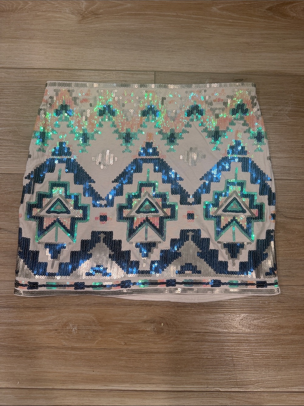 Express Sequined Geometric Mini Skirt